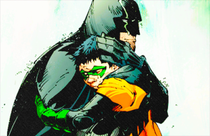 DamianWayne and Dad hug