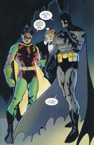 One time, Batman became a kid and Robin became an adult and they had to switch costumes.